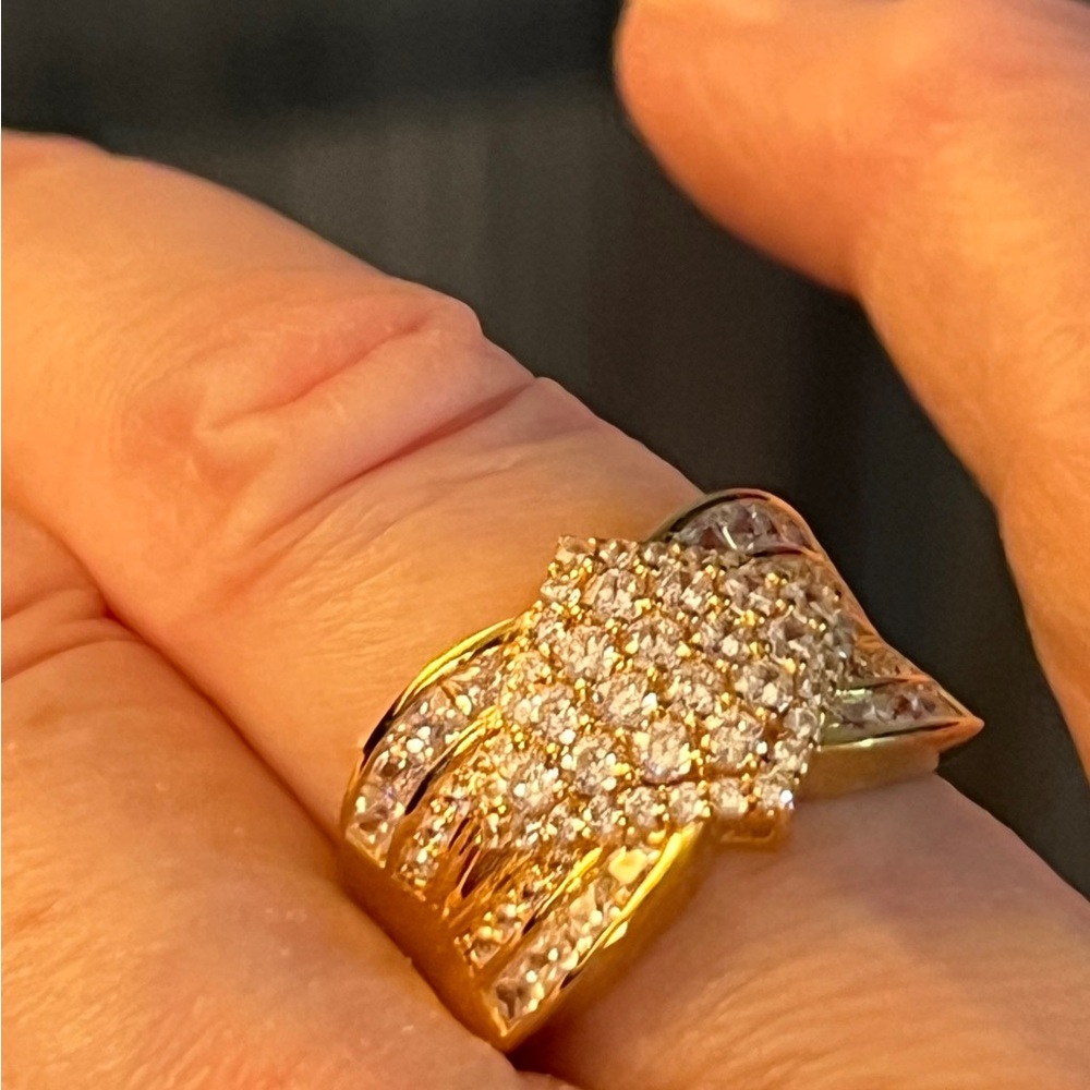 Swarovski-grade Austrian crystal pave, 18k yellow gold over 925 Sterling Silver.